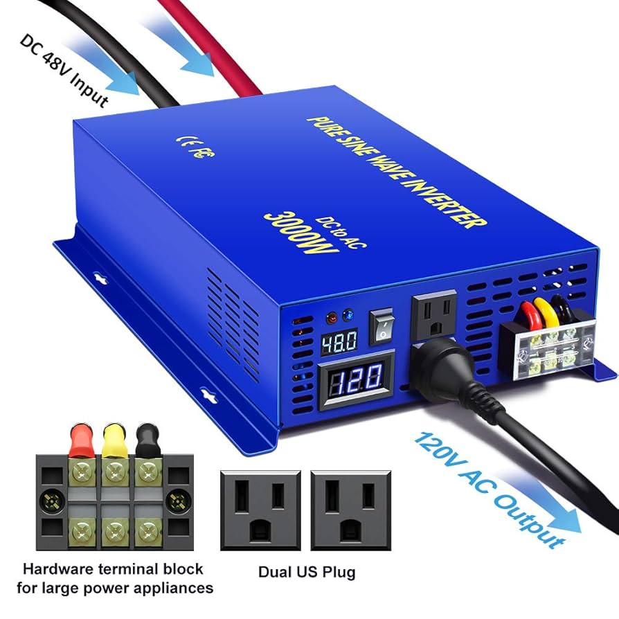 3000Wインバーター Amazon.com: XYZ INVT 3000 watt Inverter 48 Volt Pure Sine